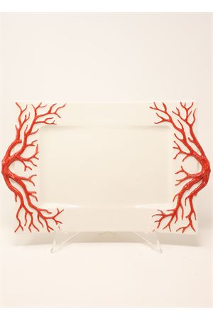ceramic tray with corals L'Oasi ceramiche | VASSOIORETTPICCROSSO